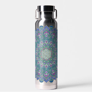 Bloem Des Levens - Mandala India Stijl 1 Waterfles