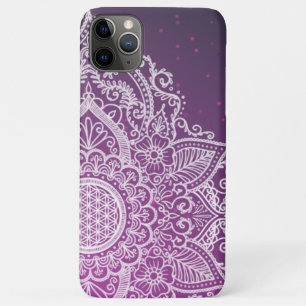 Bloem des levens Mandala paars iPhone 11 Pro Max Hoesje