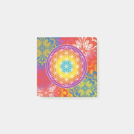 Bloem des levens mandala zen post-it® notes (Voorkant)