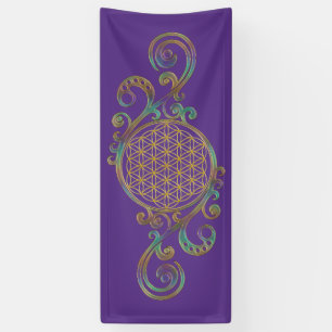 Bloem Des Levens - Spiraal Ornamenten 1 Spandoek