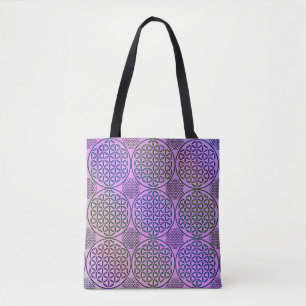Bloem des Levens - stempel grunge patroon 3 Draagtas