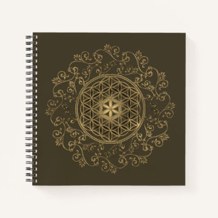 Bloem Des Levens - Vintage Ornamenten Mandala 2 Notitieboek