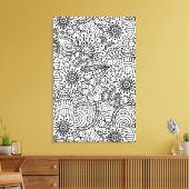 Bloem Doodle 6 Canvas Afdruk (Insitu (Woonkamer))