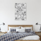 Bloem Doodle 6 Canvas Afdruk (Insitu (Slaapkamer))