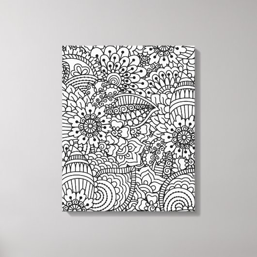 Bloem Doodle 6 Canvas Afdruk (Voorkant)