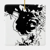 Bloem Doodle Keramisch Ornament (Achterkant)