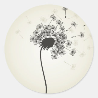 Bloem een andelion ronde sticker