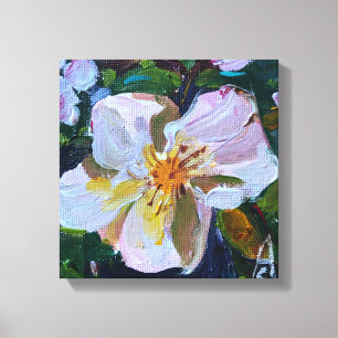 Bloem, eigentijdse olieverfschilderij canvas afdruk