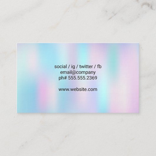 Bloem Elementen Rand | Holografisch Gradiënt Visitekaartje (Achterkant)