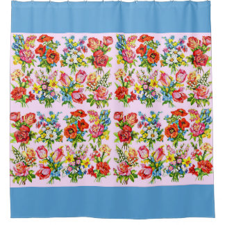 bloem en bloem, collectie, bloemen en fl douchegordijn