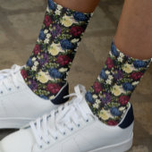 Bloem- en bloem-Waterverf Roos Winter Sokken