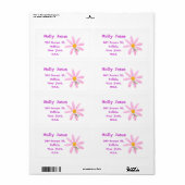 Bloem- en Dragonfly-sticketiket Etiket (Full Sheet)