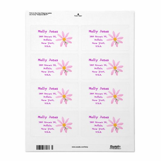 Bloem- en Dragonfly-sticketiket Etiket (Full Sheet)