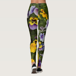Bloem en gebladerte kunst leggings