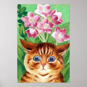 Bloem en Kat, Louis Wain Poster