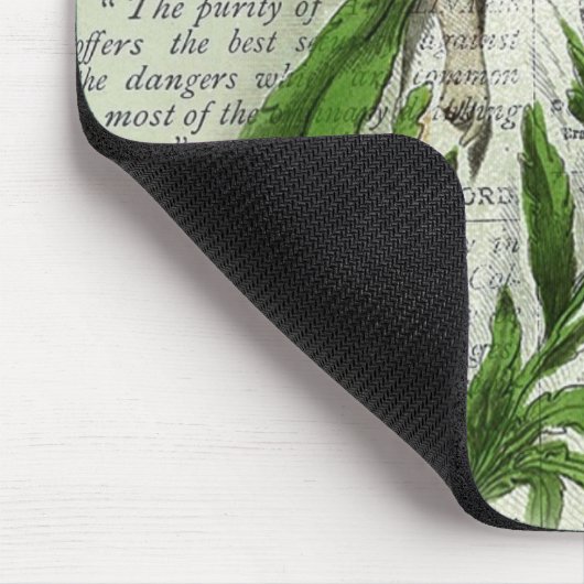 Bloem- en kranten, collage muismat (Hoek)