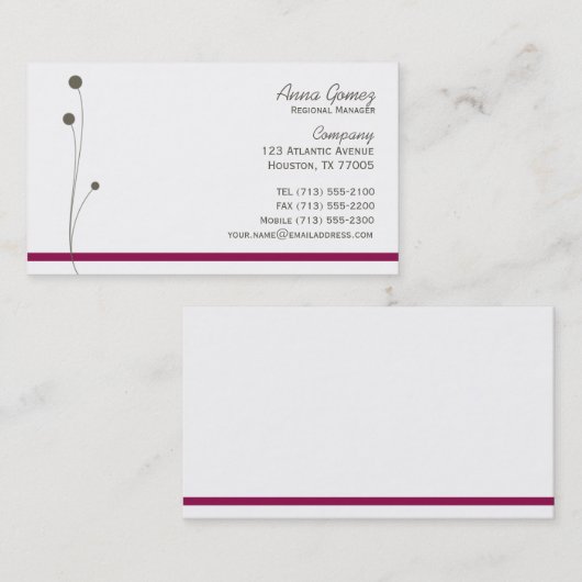 Bloem en lijn visitekaartje (Voorkant / Achterkant)