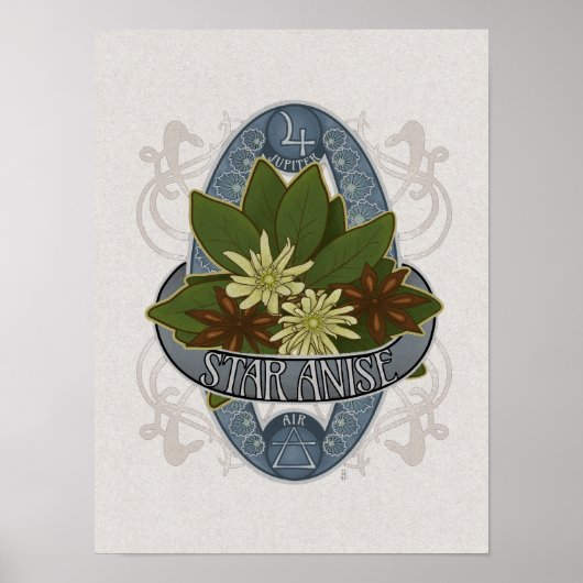 Bloem- en magische Poster - Star Anise (Voorkant)