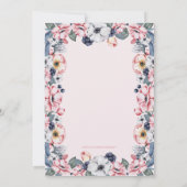 Bloem en roze | Eerste eerste meisjesfeest Kaart (Achterkant)