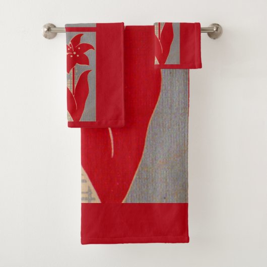 bloem- en schaduwbloemdruk bad handdoek (Insitu)