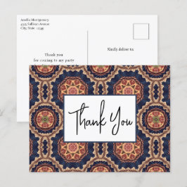 Bloem en Sterrenvormen Decoratief Ontwerp Dank U Briefkaart