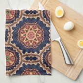 Bloem- en stervormen Decoratief Ontwerp Theedoek (Quarter Fold)