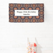 Bloem- en stervormen Decoratief Ontwerp Verjaardag Spandoek (Insitu)