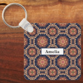 Bloem- en stervormpatroon sleutelhanger (Voorkant)