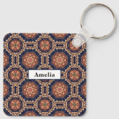 Bloem- en stervormpatroon sleutelhanger (Achterkant)