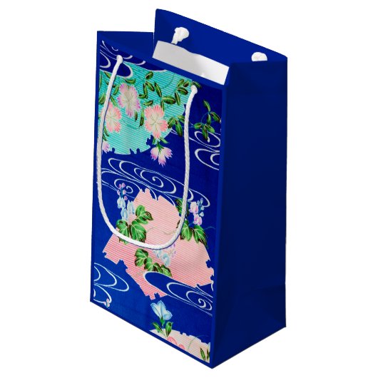 Bloem en stromend water, Japans ontwerp Klein Cadeauzakje (Achterkant Gekanteld)