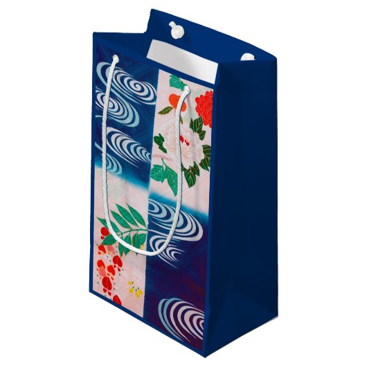 Bloem en stromend water, Japans ontwerp Klein Cadeauzakje (Voorkant Gekanteld)