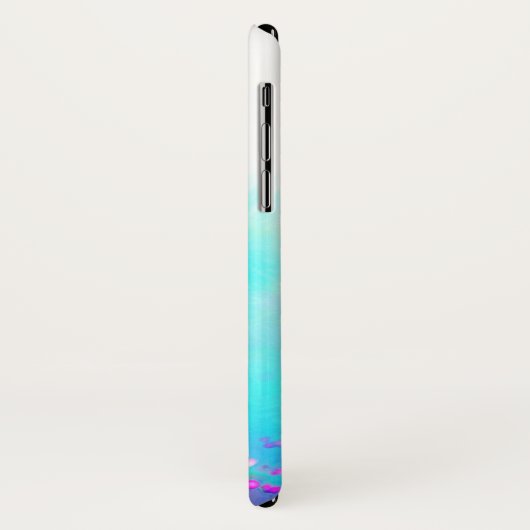Bloem en vlinder bloemenveer blauw roze Case-Mate iPhone case (Achterkant/links)