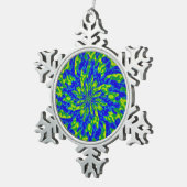 Bloem en Zwervels Mandala Tin Sneeuwvlok Ornament (Rechts)
