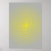 Bloem Energiepatroon geel grijs Poster (Voorkant)