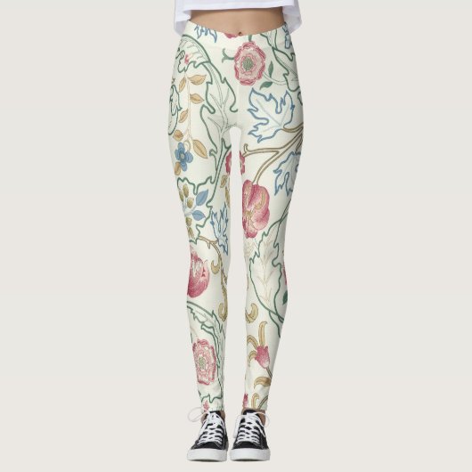 Bloem, Floral Pattern, William Morris Leggings (Voorkant)