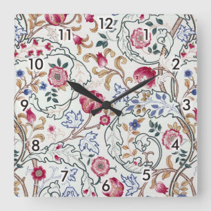 Bloem, Floral Pattern, William Morris Vierkante Klok