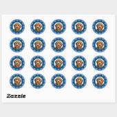 Bloem foto lijst Pet Dog Kat  kleuren Ronde Sticker (Vel)
