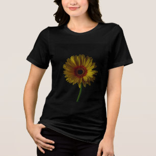 Bloem foto zwart vrouwen T-shirt