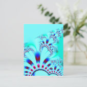 Bloem · Fractal Art. · Turkoois Briefkaart (Staand voorkant)
