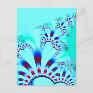 Bloem · Fractal Art. · Turkoois Briefkaart