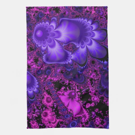 Bloem Fractal keukenhanddoek (Verticaal)