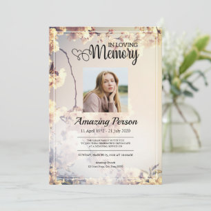 Bloem Funerale orde van dienst Uitnodiging