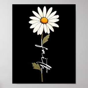 Bloem Geloven God Cursief Schrift Jezus Kruis Kuns Poster