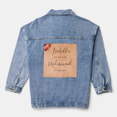 Bloem Gerbera op Abstracte perzik bruiloft Denim Jacket (Achterkant)