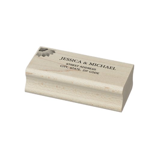 Bloem Gerbera op Abstracte perzik bruiloft Rubberstempel (Stempel)