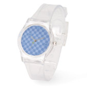 Bloem Geruit Patroon No. 01 - Lichtblauw Horloge (Hoek)