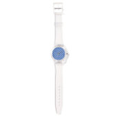 Bloem Geruit Patroon No. 01 - Lichtblauw Horloge (Bandje)