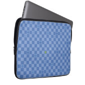 Bloem Geruit Patroon No. 01 - Lichtblauw Laptop Sleeve (Voorkant Rechts)