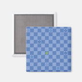 Bloem Geruit Patroon No. 01 - Lichtblauw Magneet (Voorkant / Achterkant)