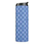 Bloem Geruit Patroon No. 01 - Lichtblauw Thermosbeker (Gedraaid links)